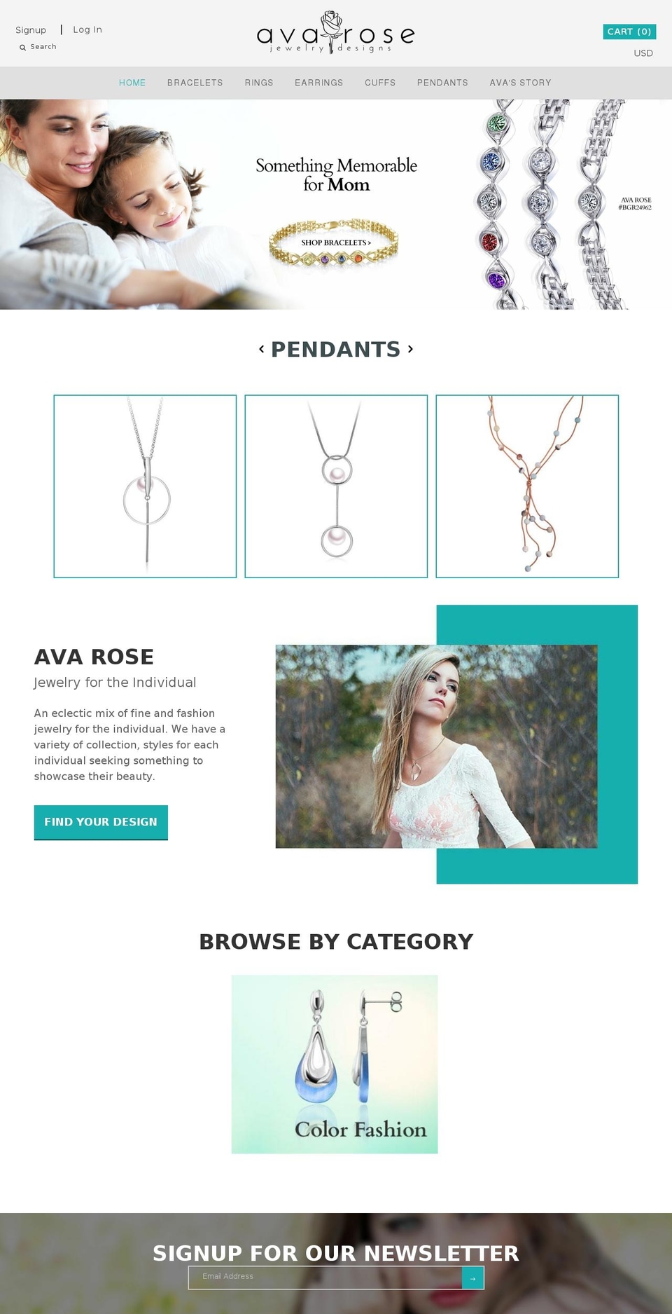 avarosejewelry.com shopify website screenshot