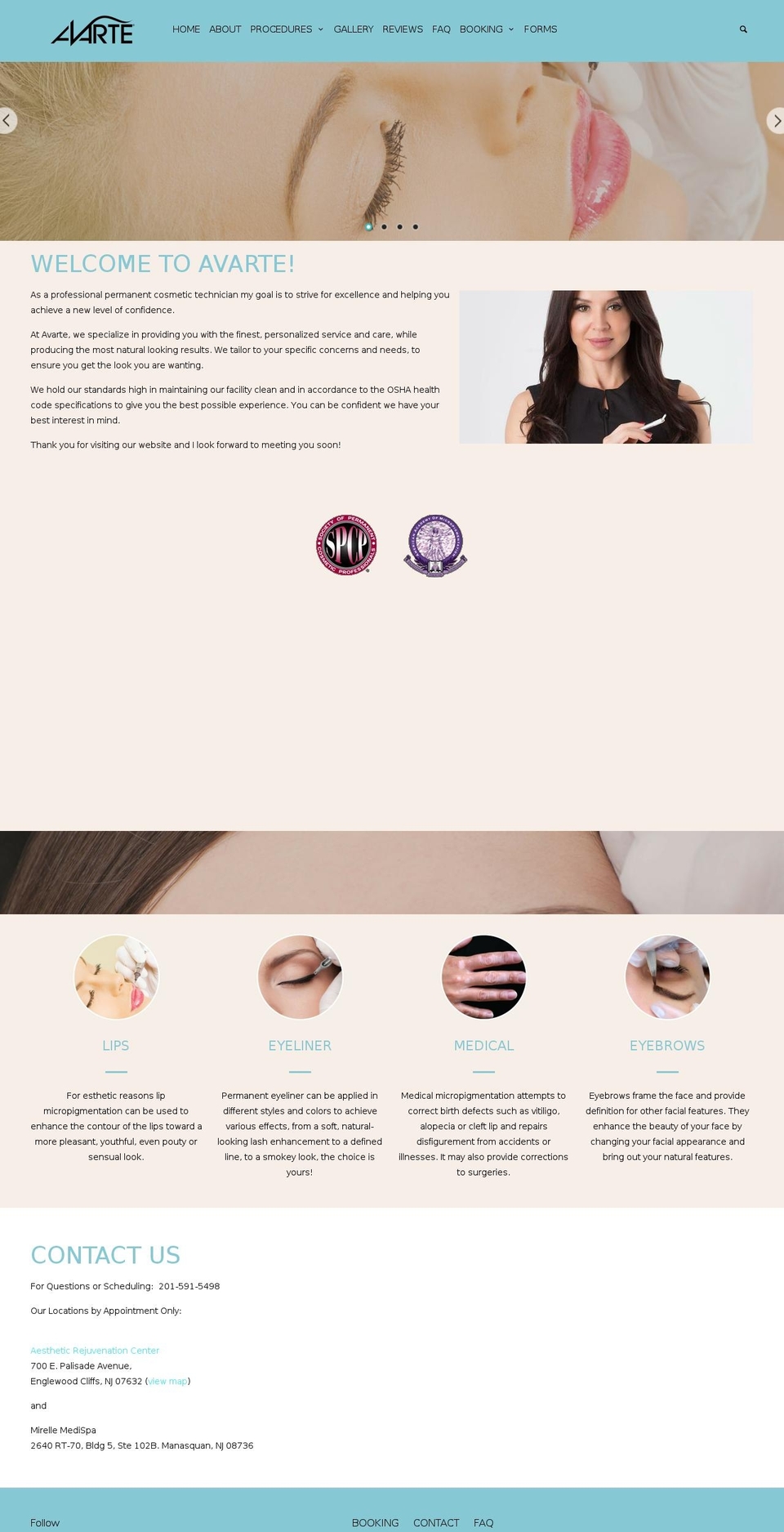 avartepermanentmakeup.net shopify website screenshot