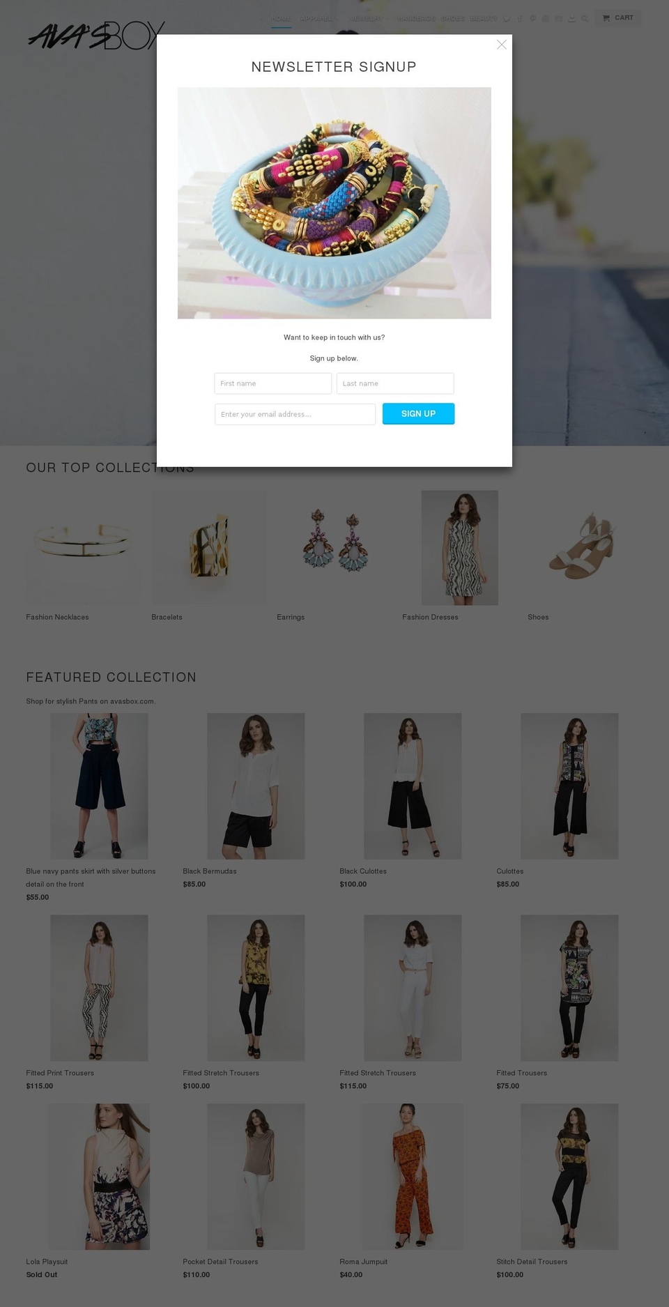 avasbox.com shopify website screenshot