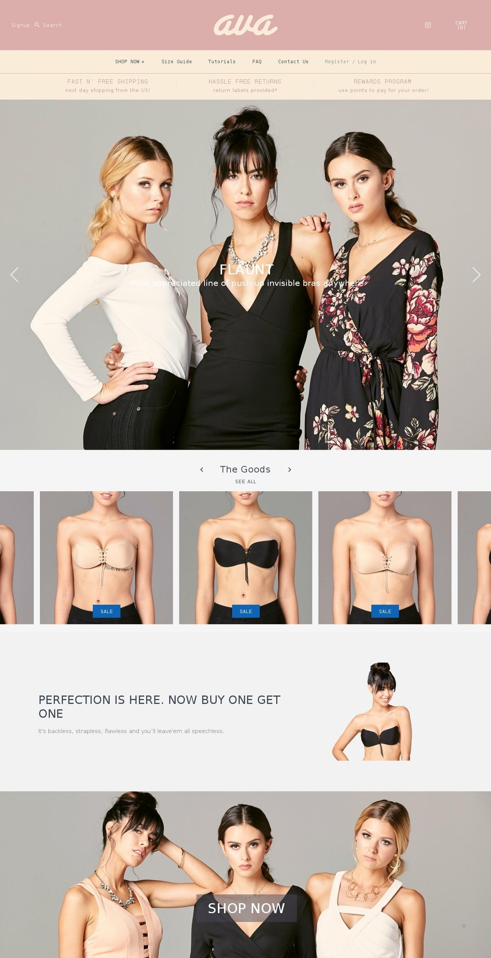 avashapes.com — Shopify storefront screenshot