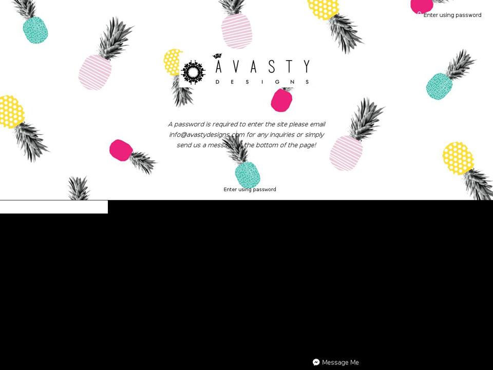 avastydesigns.com shopify website screenshot