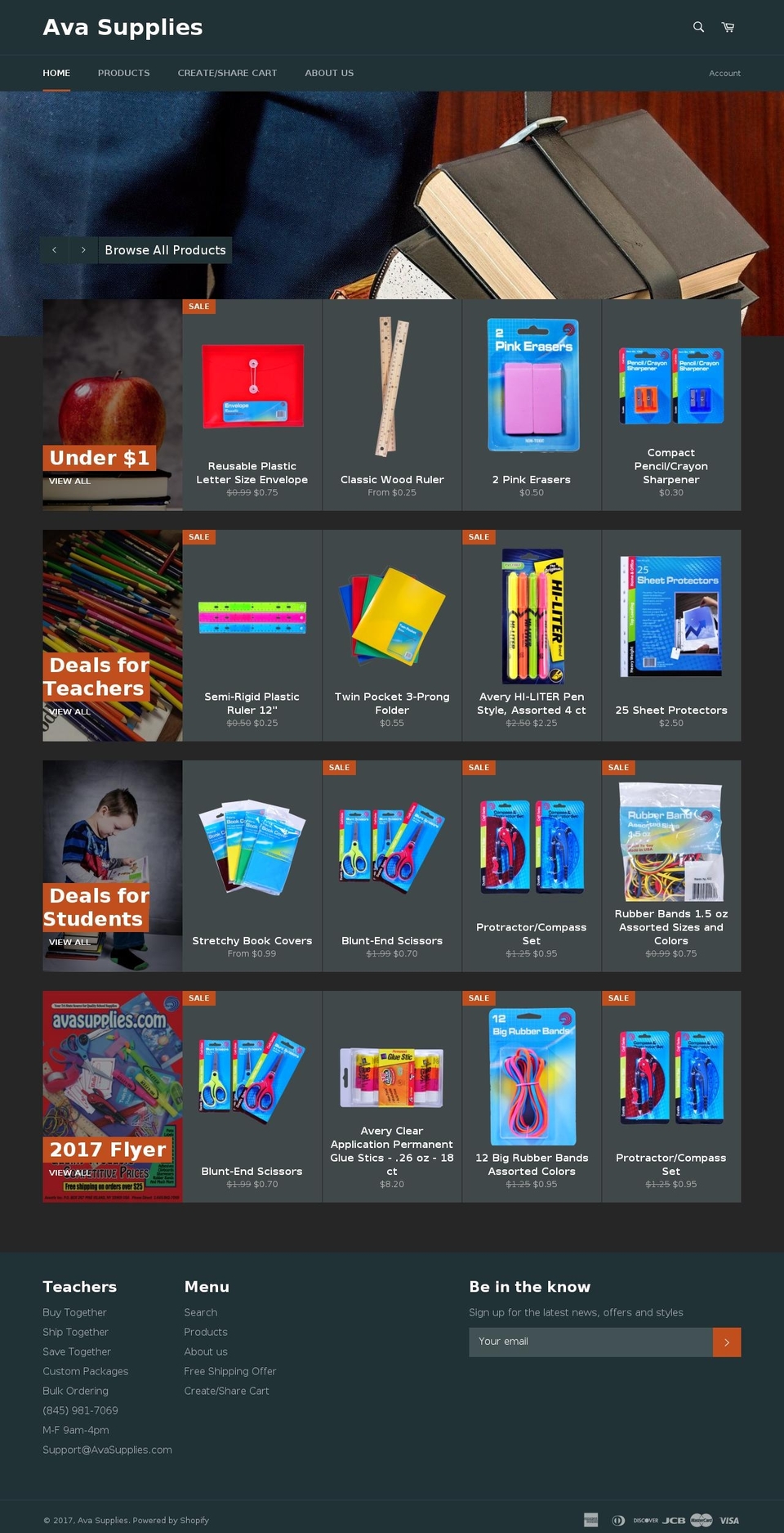 avasupplies.com shopify website screenshot