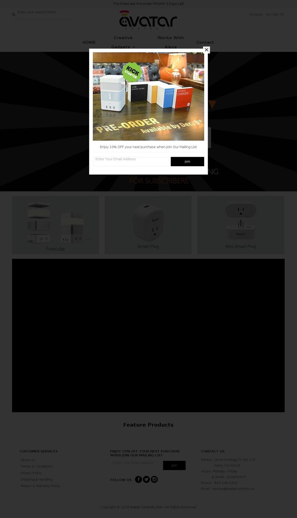 avatarcontrol.com — Shopify storefront screenshot