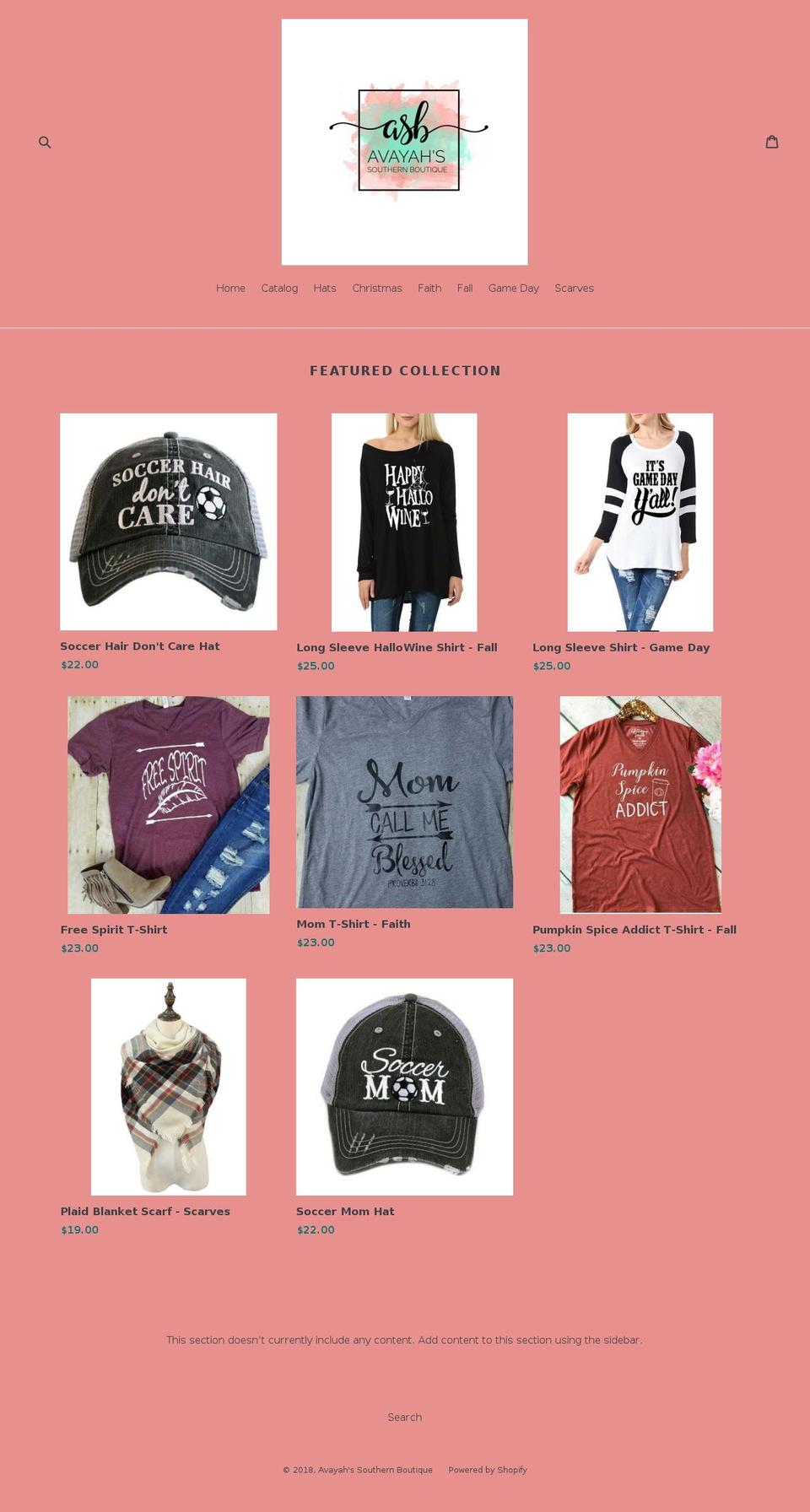 avayahs.com — Shopify storefront screenshot