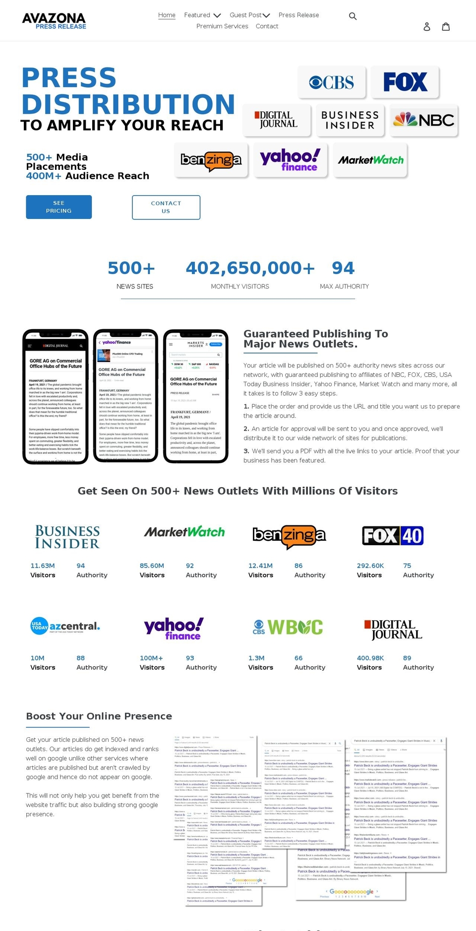 avazonapr.com shopify website screenshot