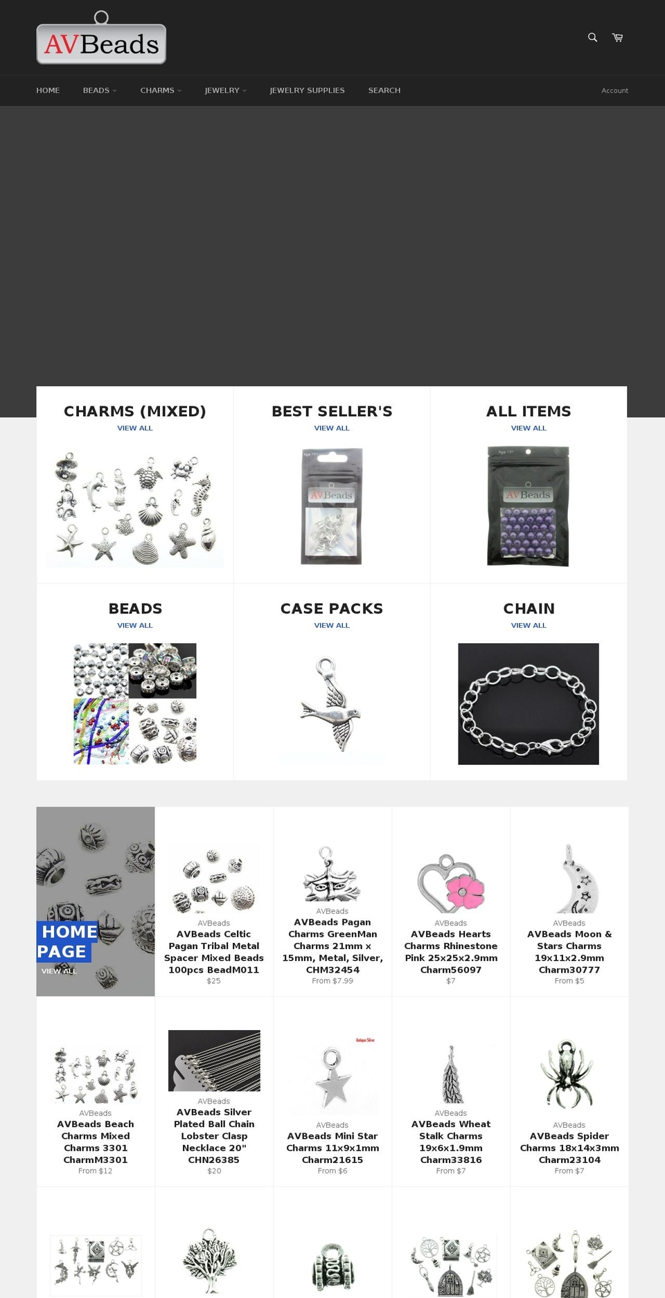 avbeads.com shopify website screenshot