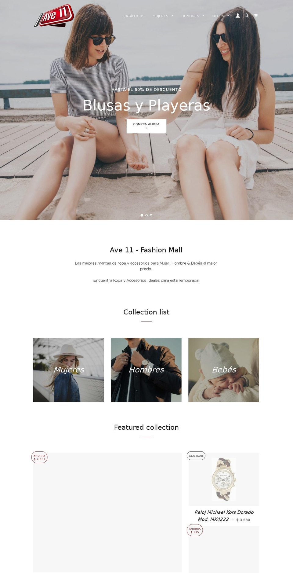 ave11.com — Shopify storefront screenshot