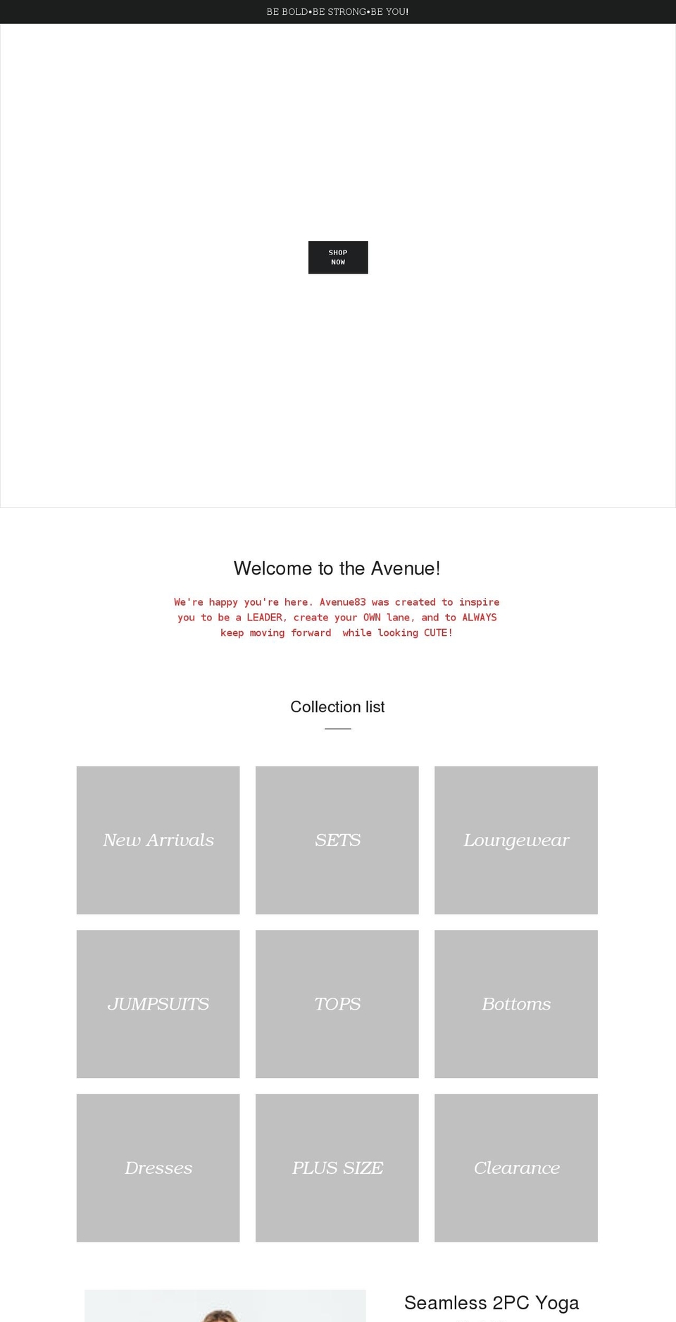 ave83.com shopify website screenshot