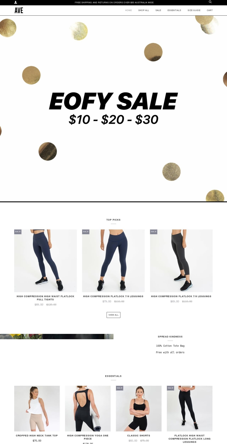 aveactive.com shopify website screenshot