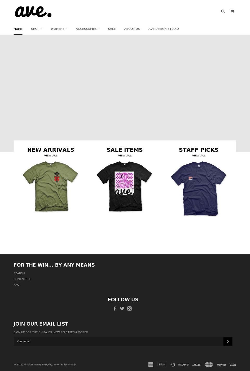 avebrand.com — Shopify storefront screenshot