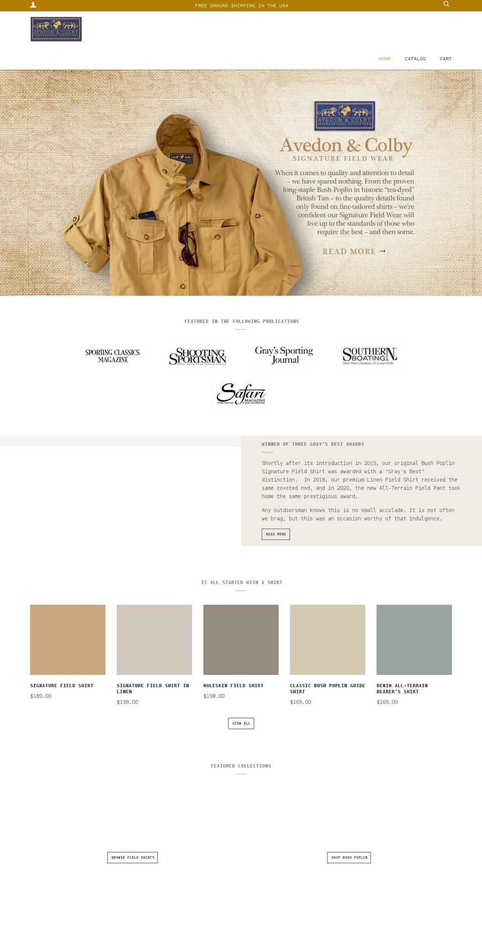 avedoncolbystore.com — Shopify storefront screenshot