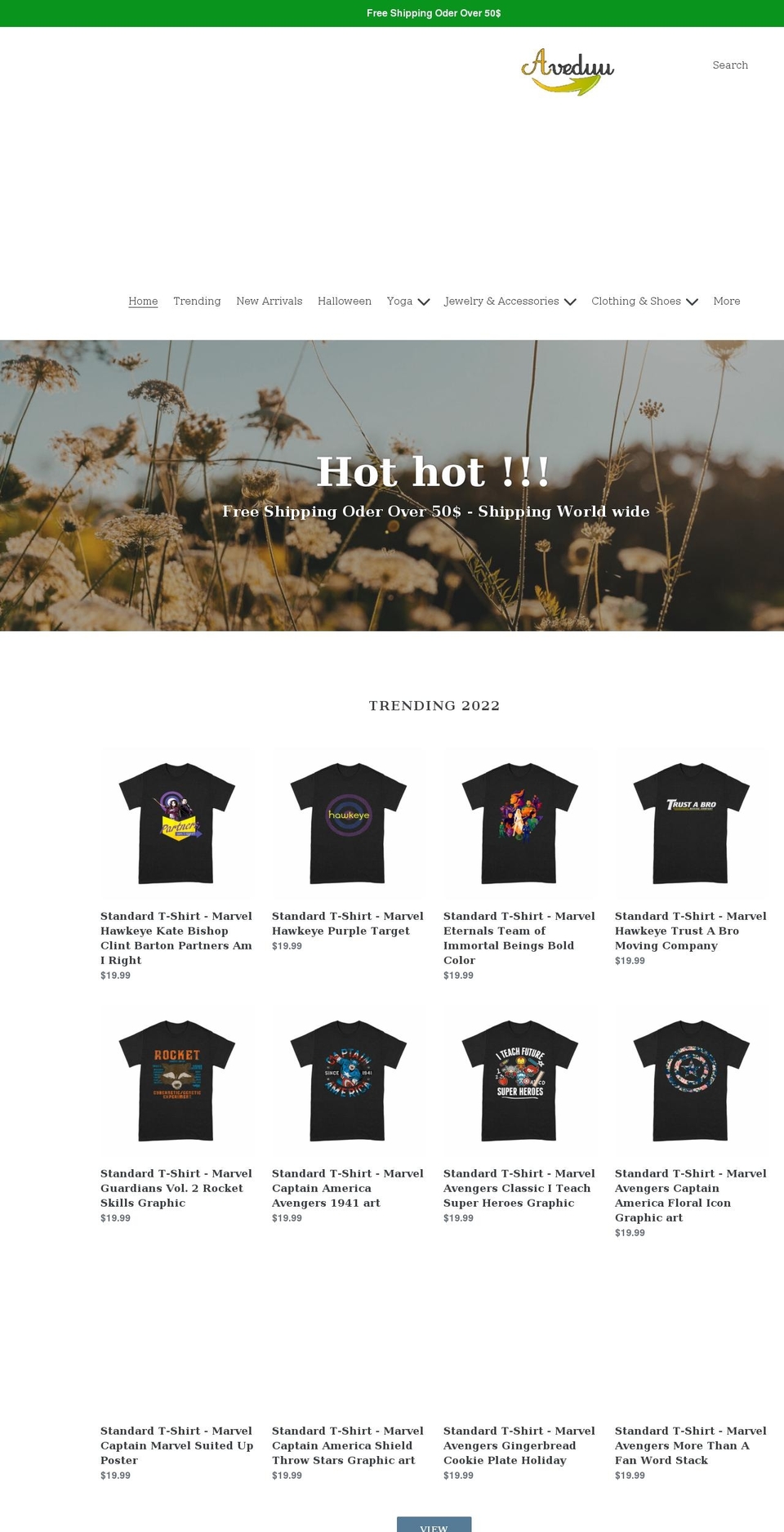 aveduu.com shopify website screenshot