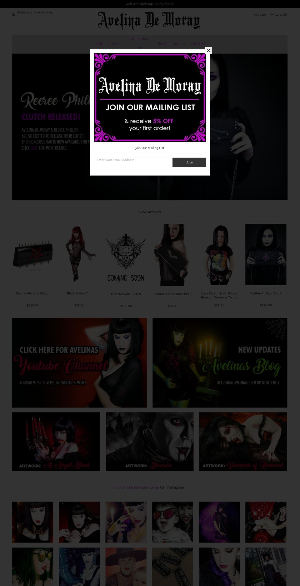 avelinademoray.com shopify website screenshot