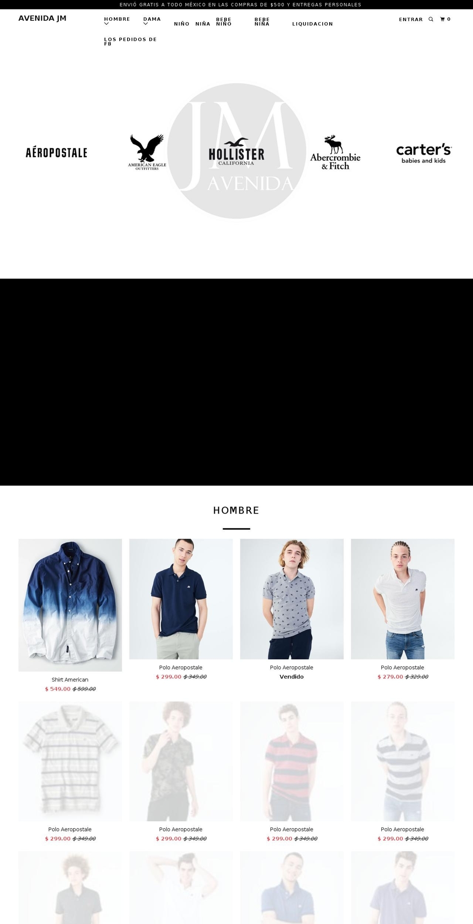 avenidajm.com — Shopify storefront screenshot