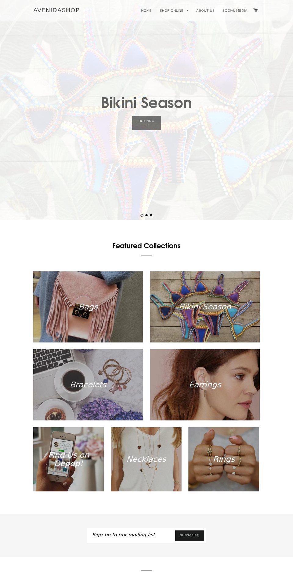 avenidashop.com shopify website screenshot