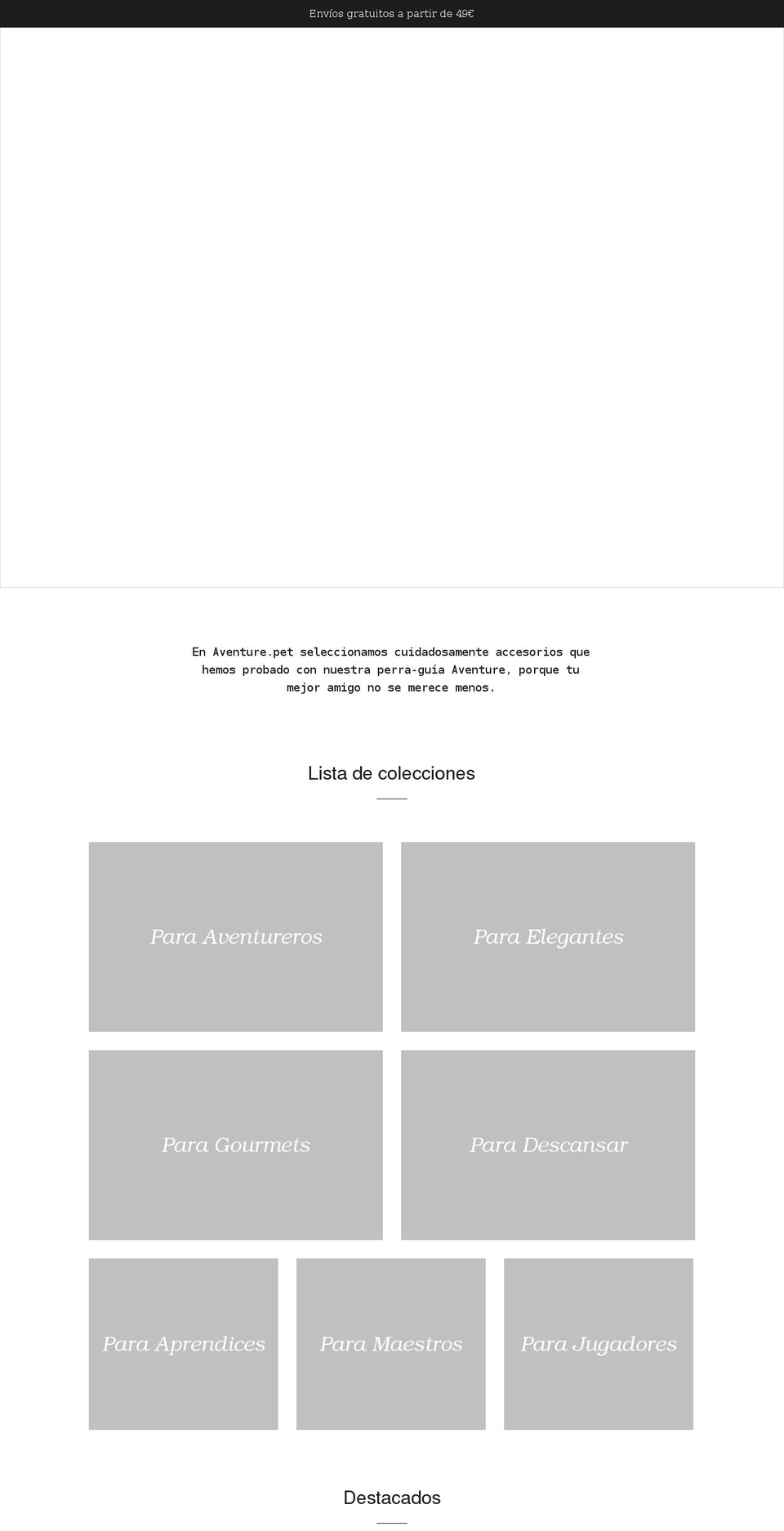 aventure.pet shopify website screenshot