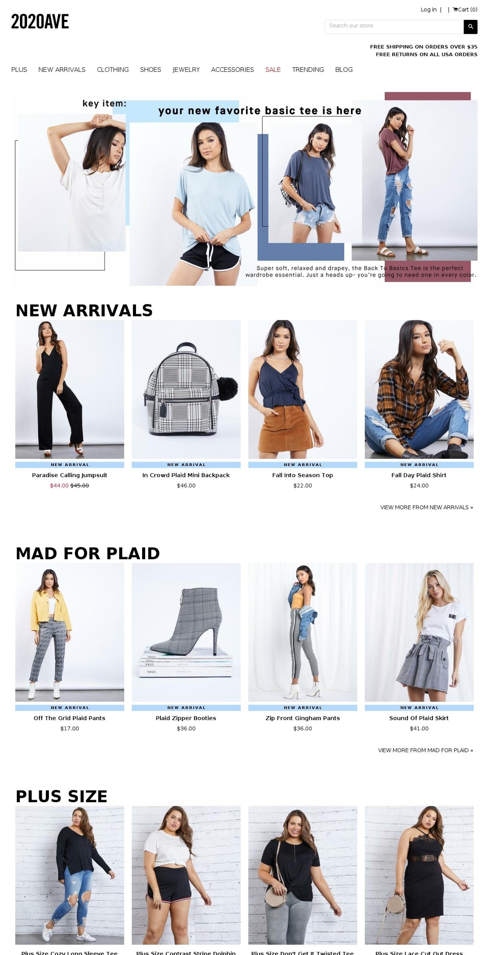 avenue2020.com — Shopify storefront screenshot