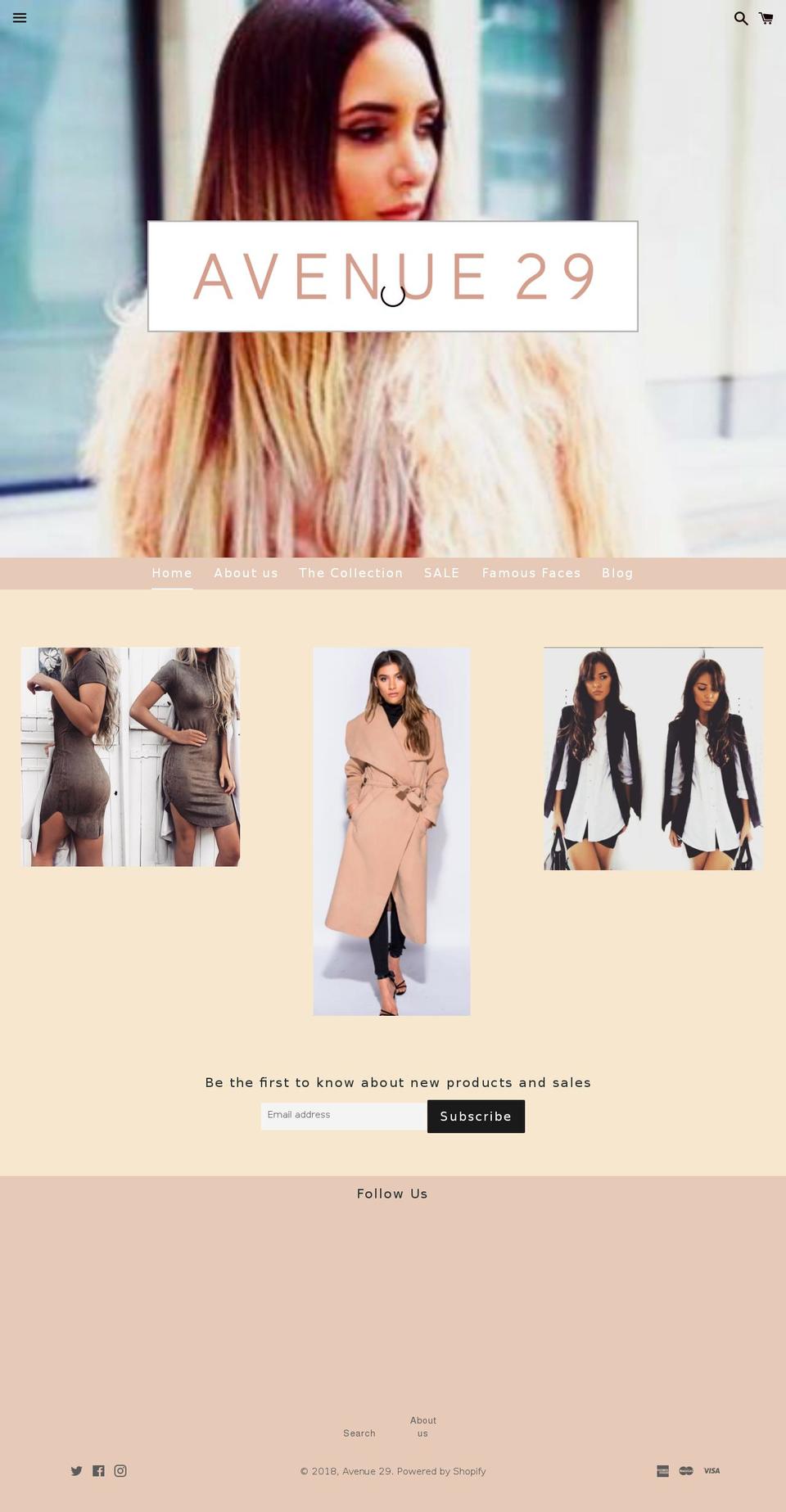 avenue29.uk shopify website screenshot