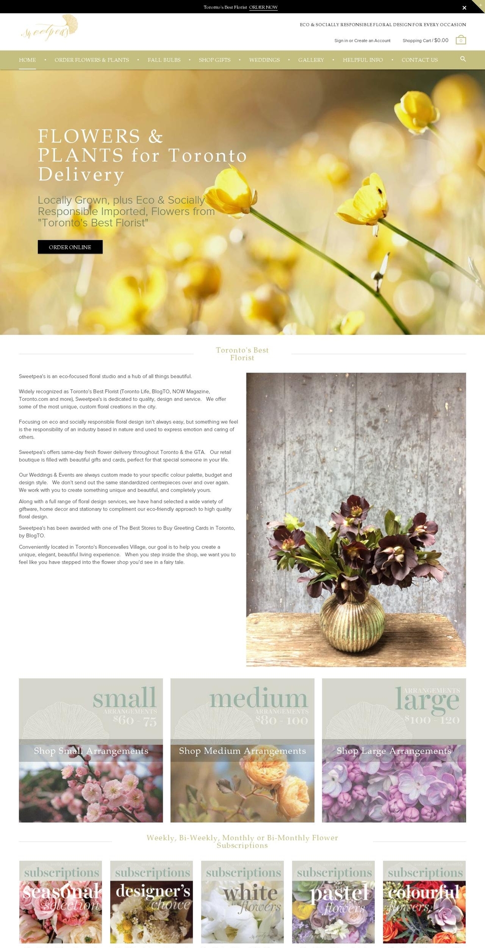 avenueflower.ca shopify website screenshot