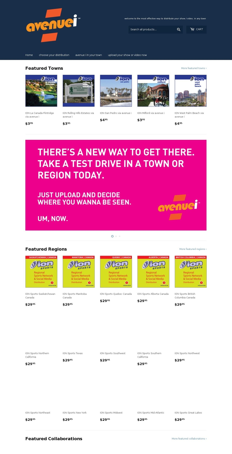 avenuei.com — Shopify storefront screenshot