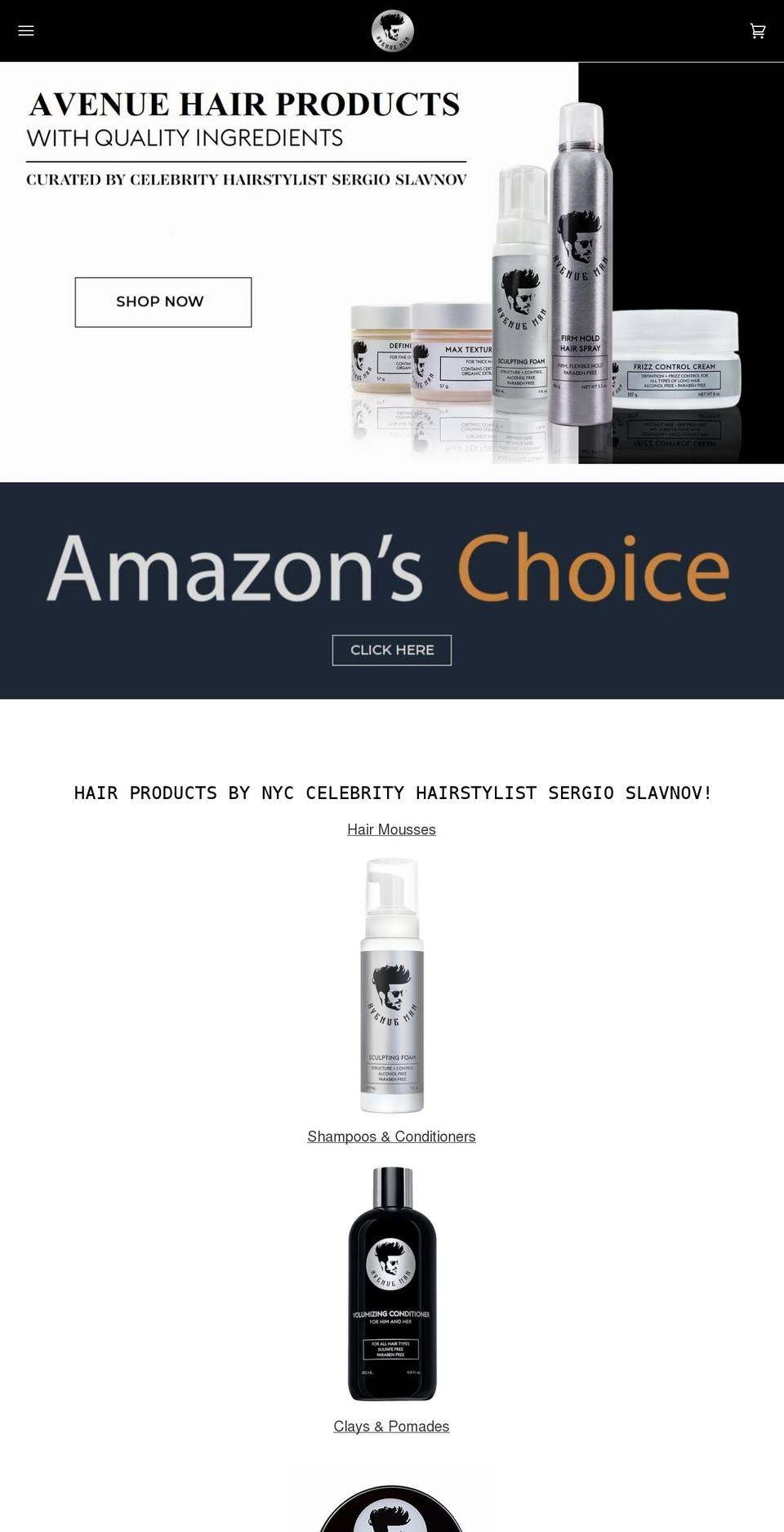 avenueman.com shopify website screenshot