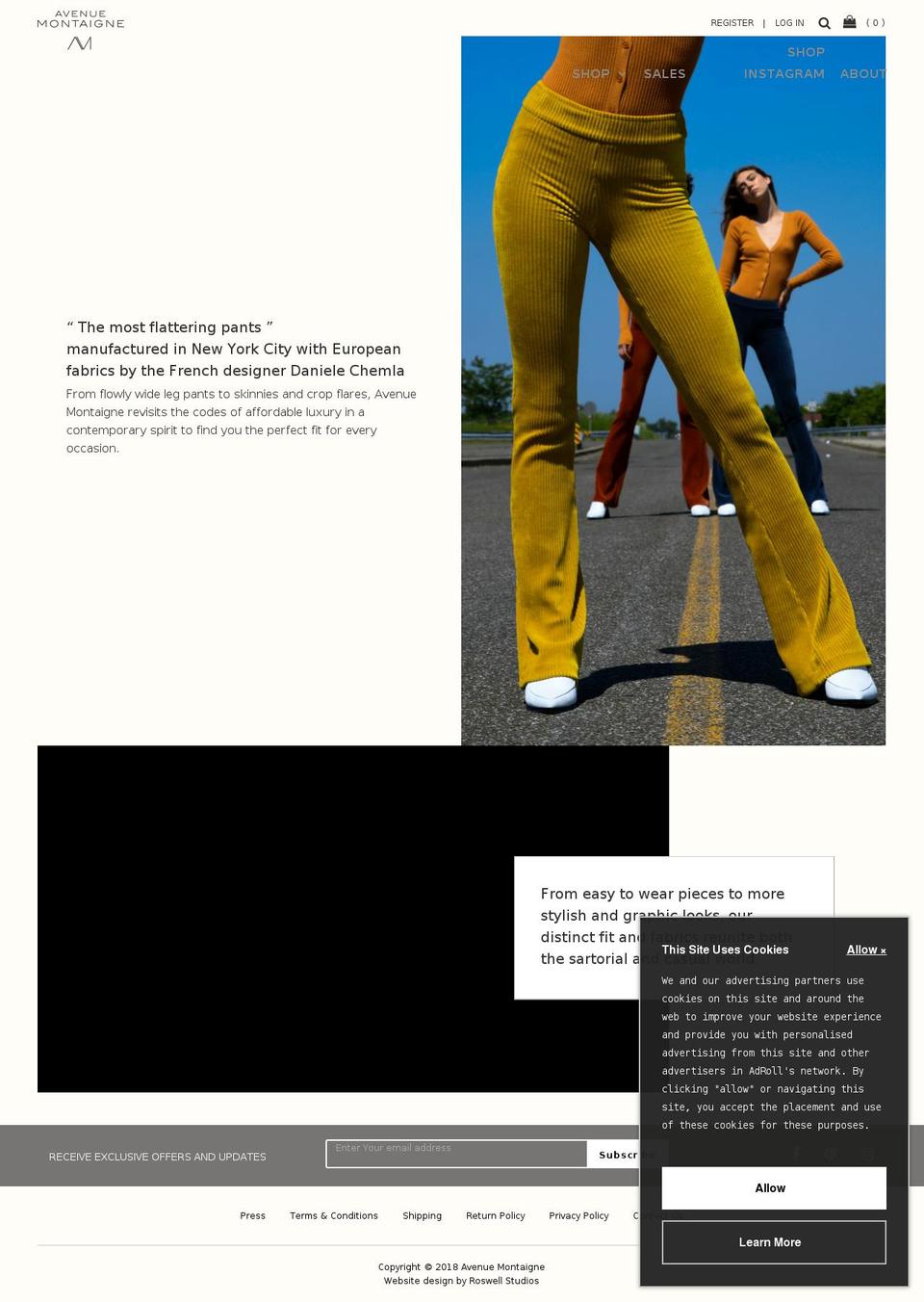 avenuemontaigne.com shopify website screenshot