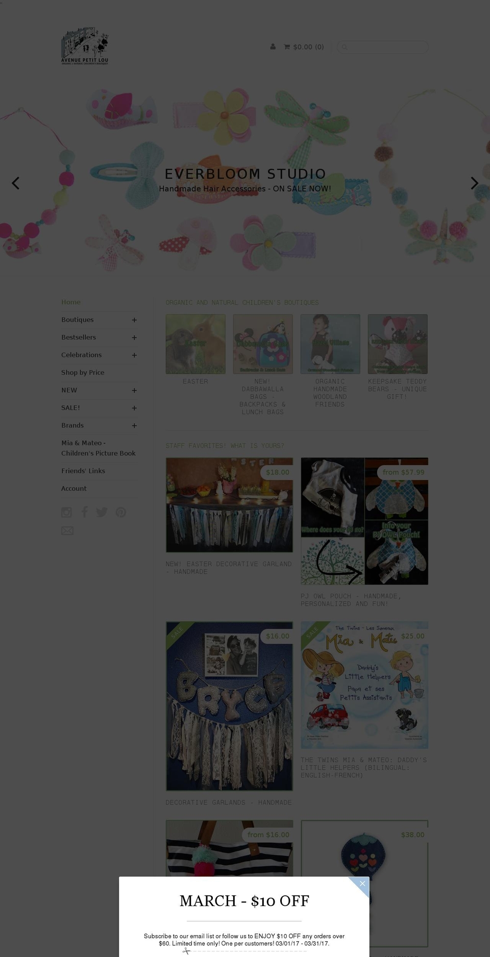 avenuepetitlou.com shopify website screenshot