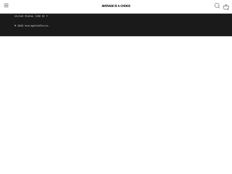 averageisachoice.com shopify website screenshot