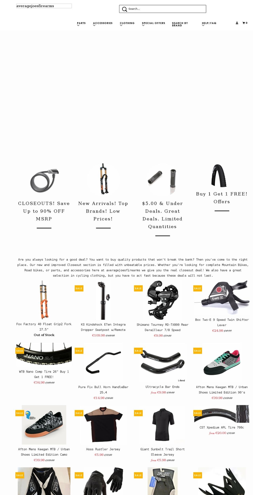 averagejoesfirearms.com shopify website screenshot