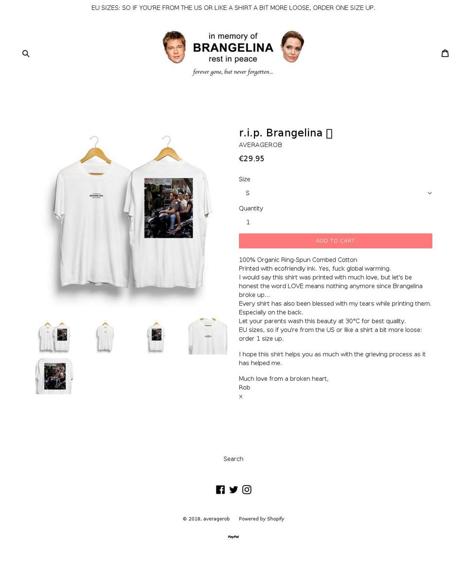 averagerob.com shopify website screenshot