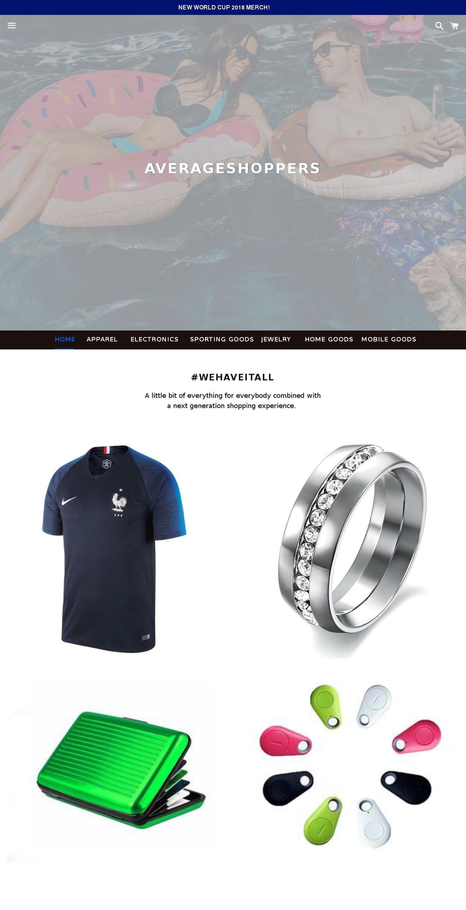 averageshoppers.com — Shopify storefront screenshot
