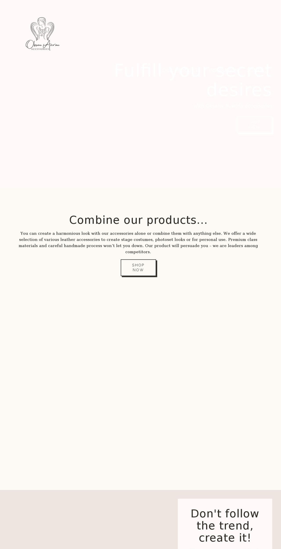 averinaoksana.com shopify website screenshot