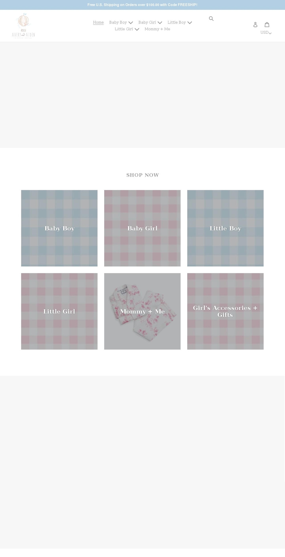 averyandaiden.com shopify website screenshot