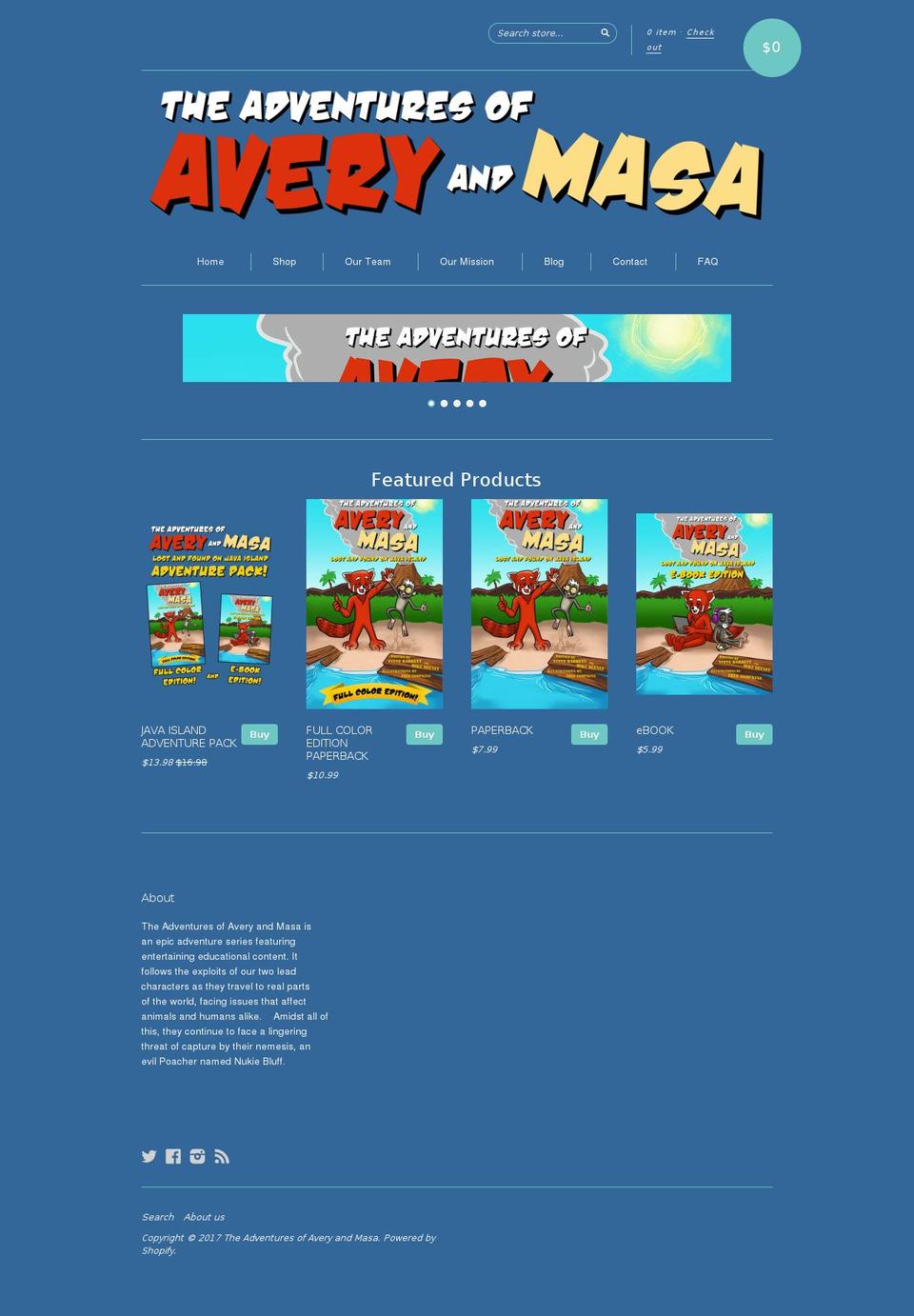 averyandmasa.com shopify website screenshot