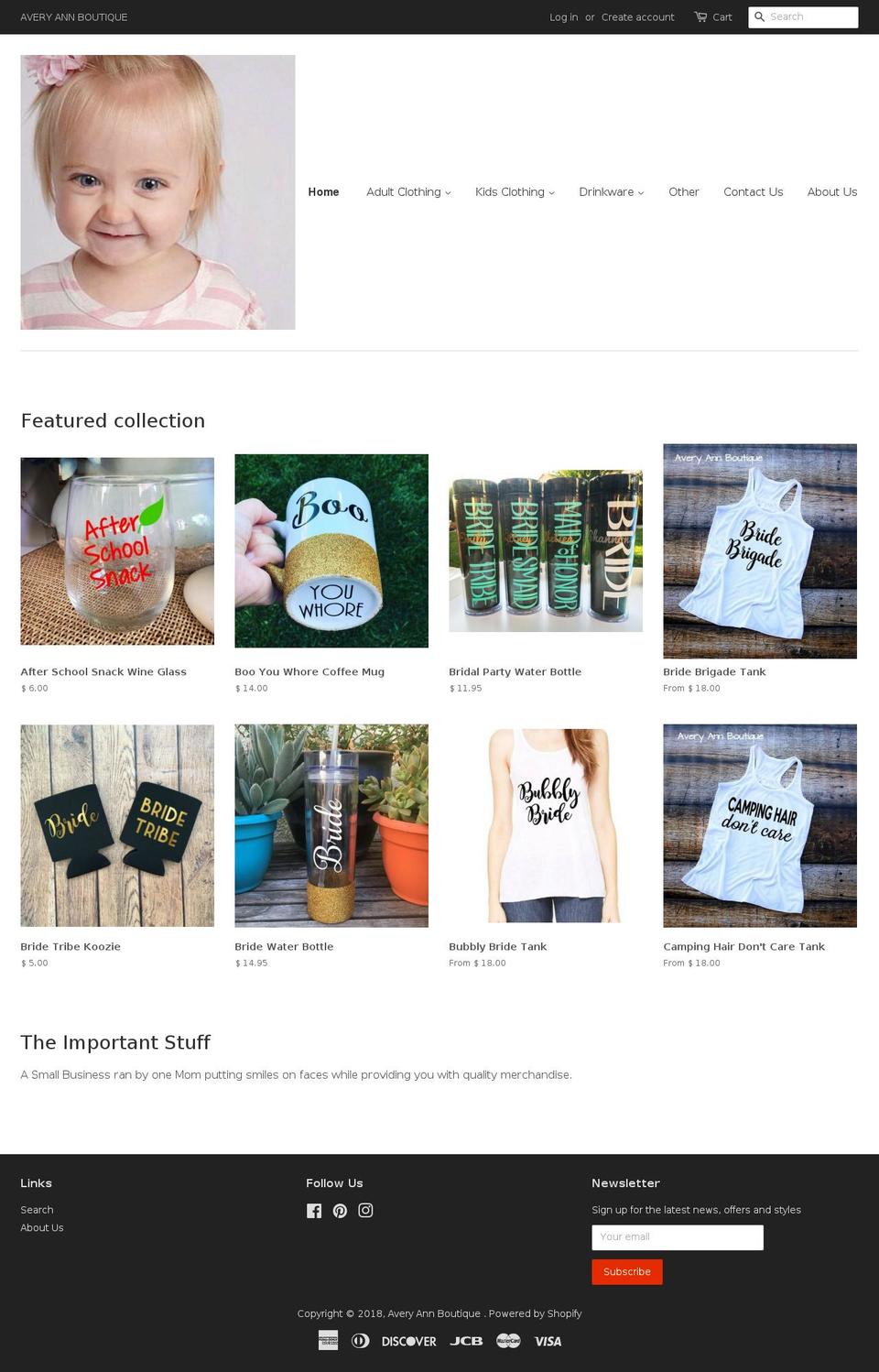 averyannboutique.com — Shopify storefront screenshot