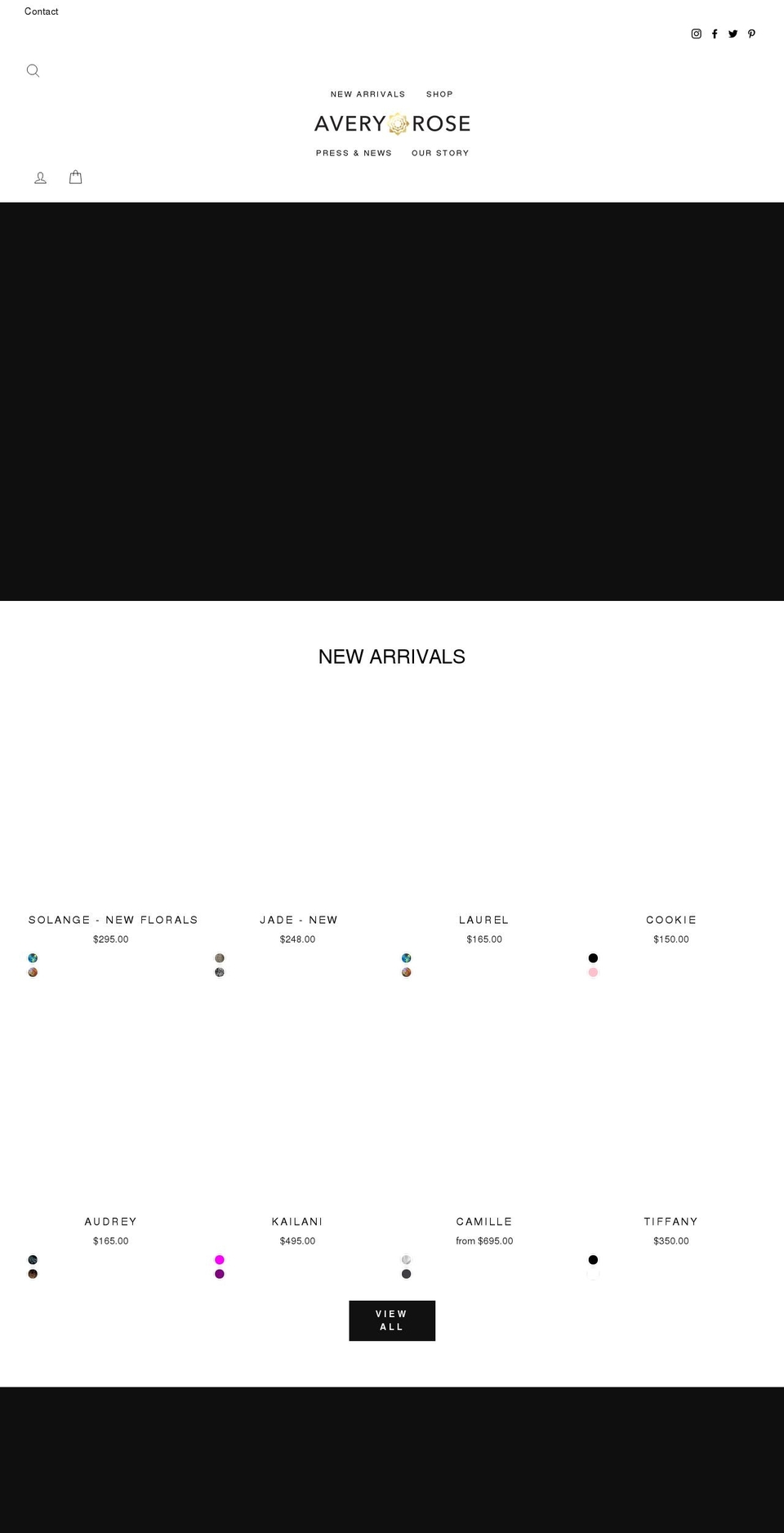 averyroseboutique.com — Shopify storefront screenshot