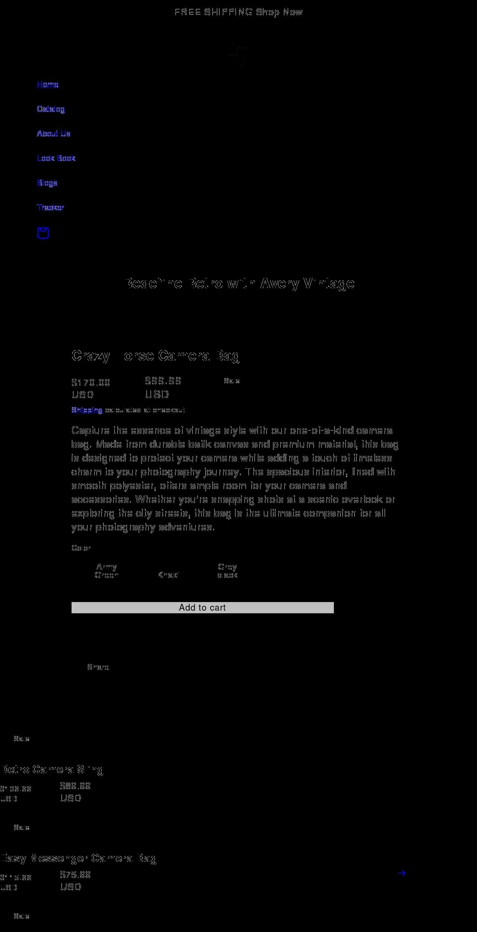 averyvintage.com shopify website screenshot