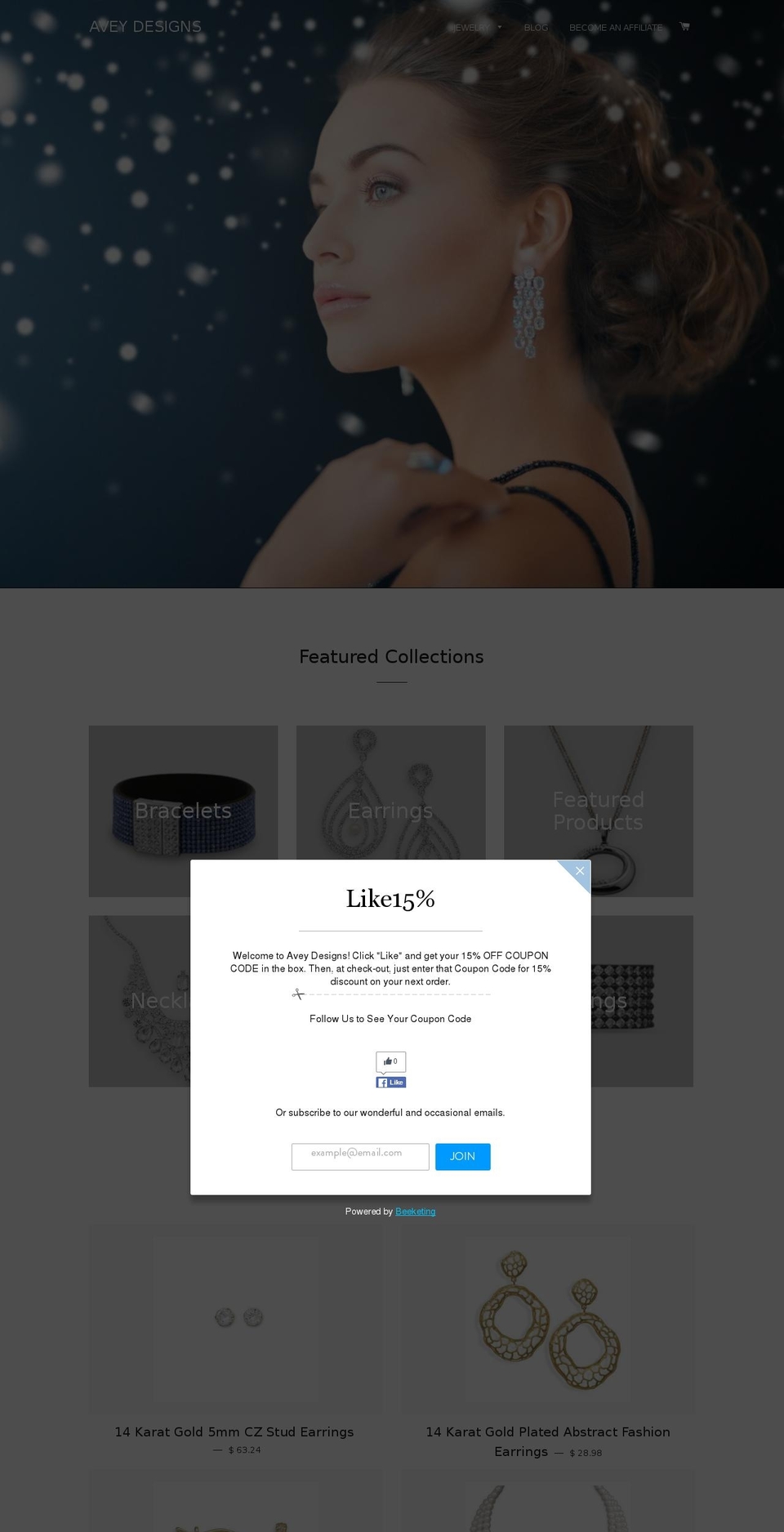 aveydesigns.com shopify website screenshot