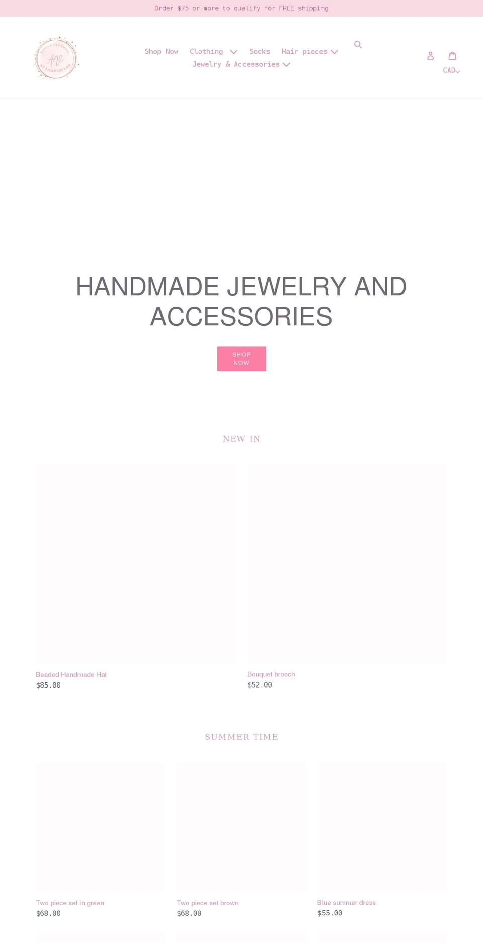 avfashionlab.com shopify website screenshot