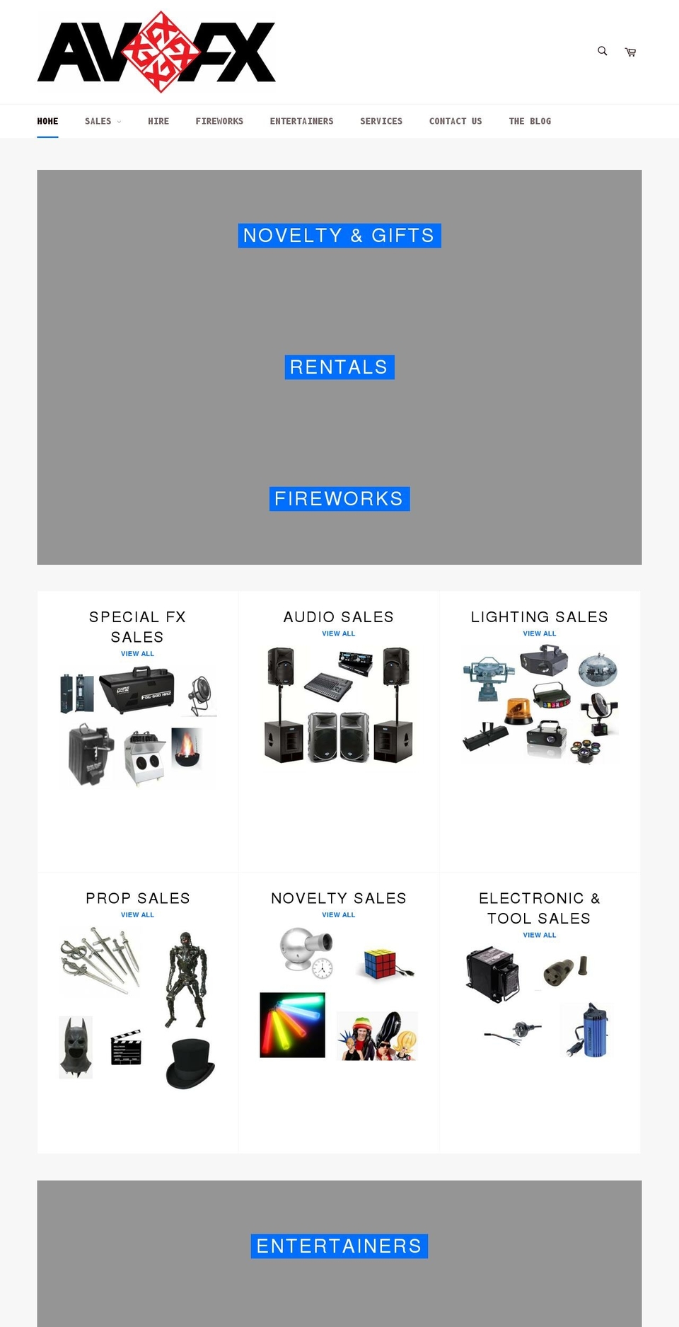 avfx.net shopify website screenshot