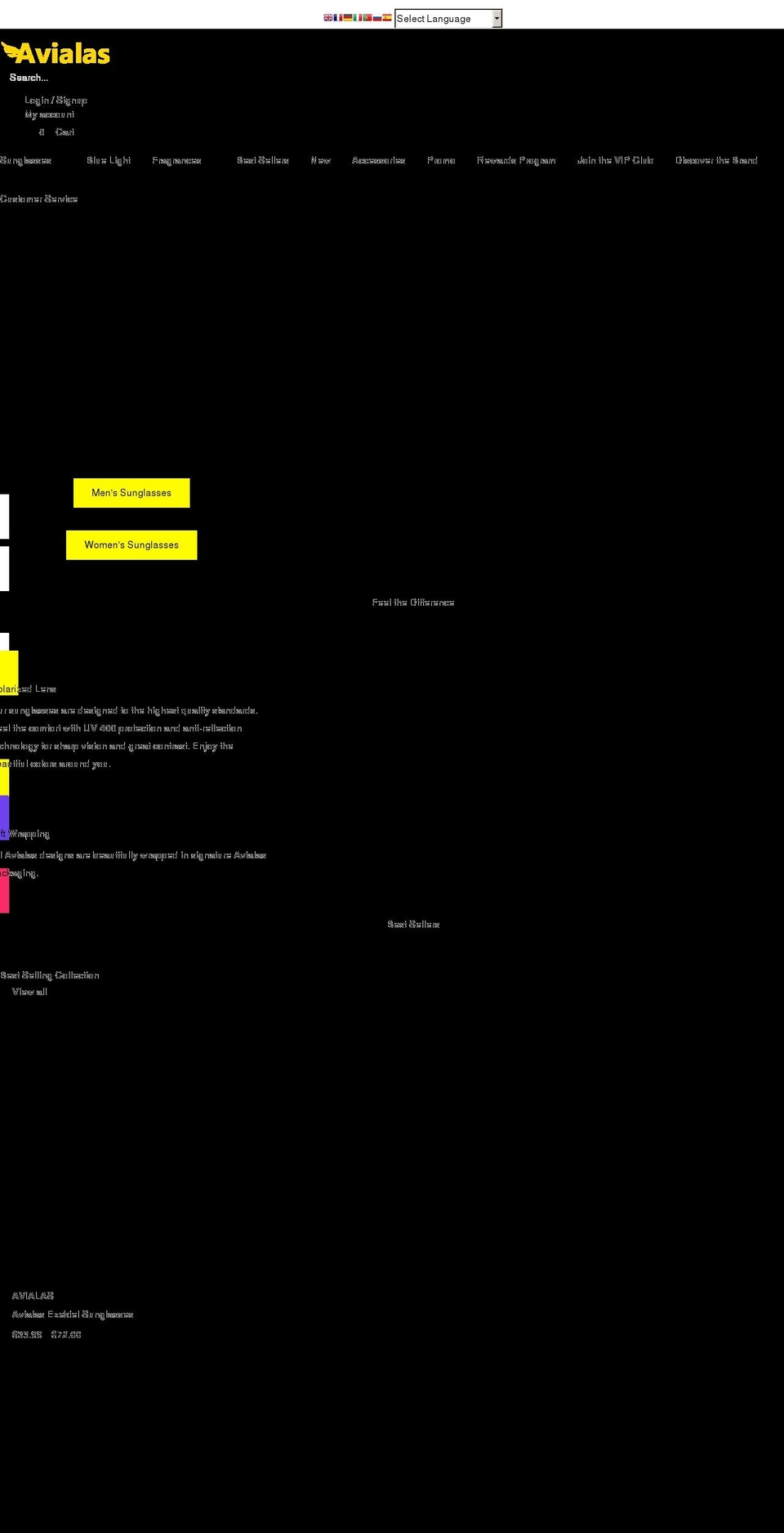 avialas.com shopify website screenshot