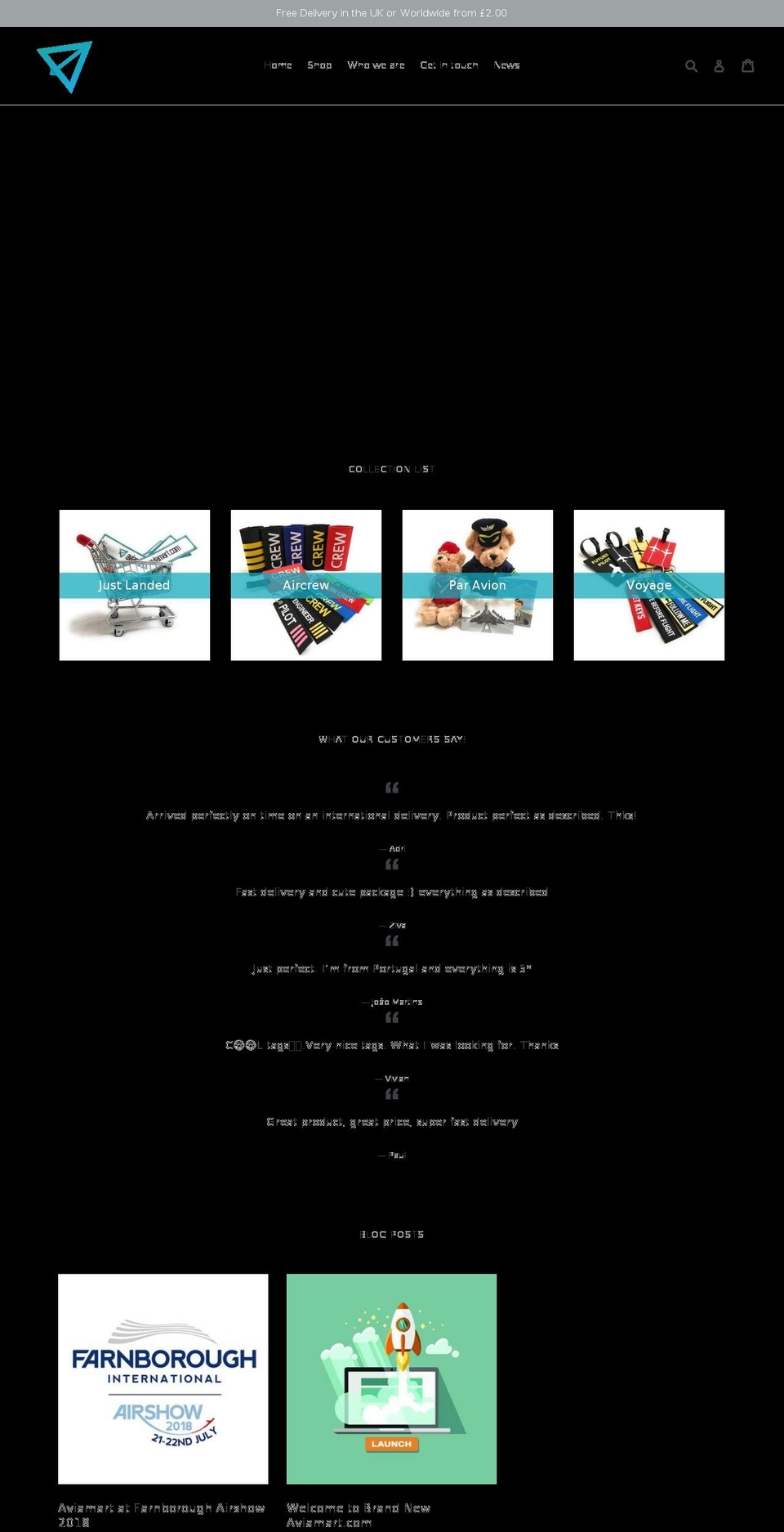 aviamart.com shopify website screenshot
