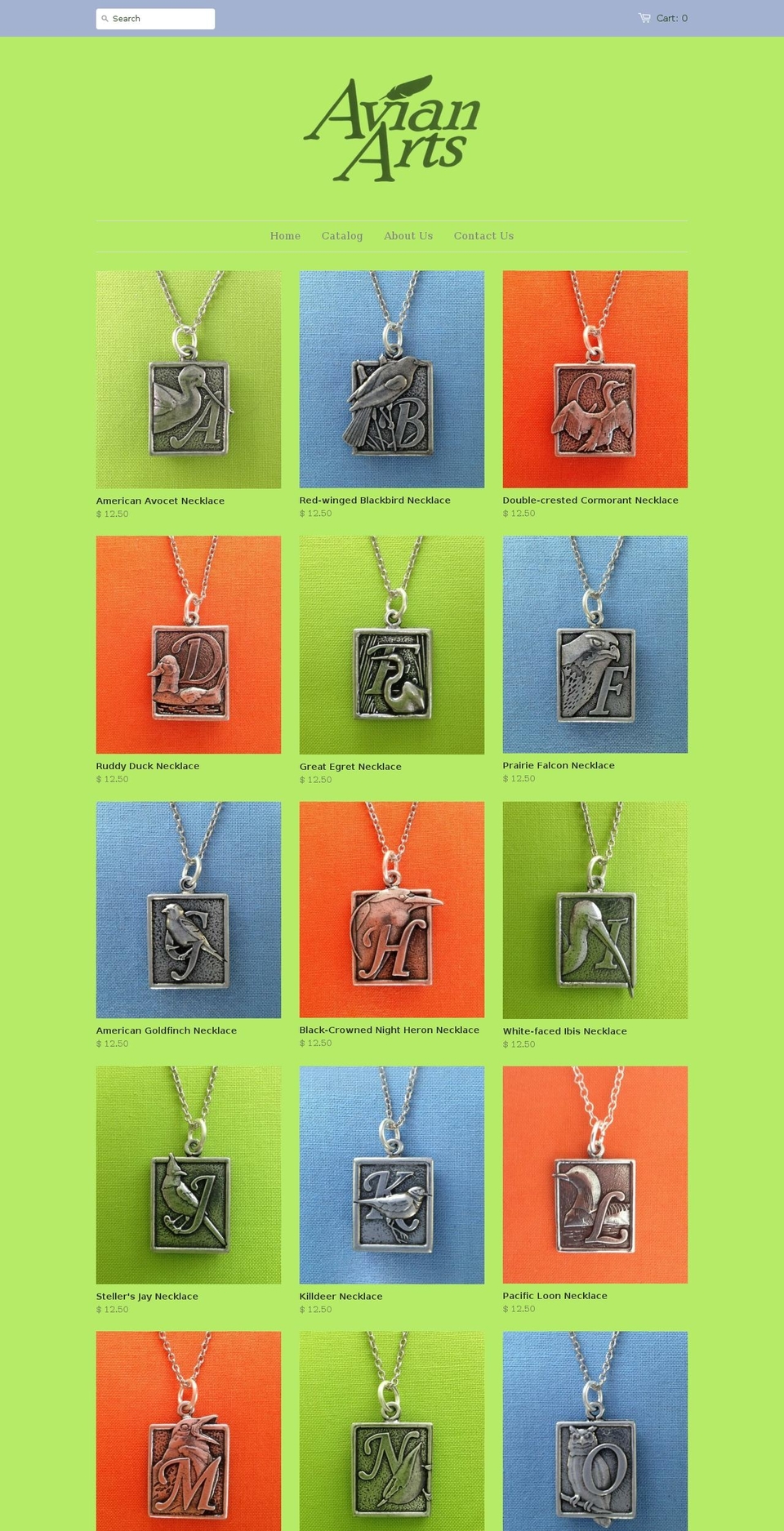 avian-arts.com shopify website screenshot
