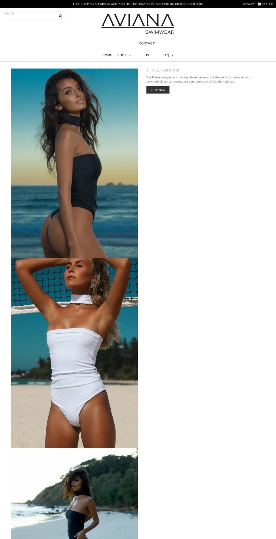 avianaswimwear.com — Shopify storefront screenshot