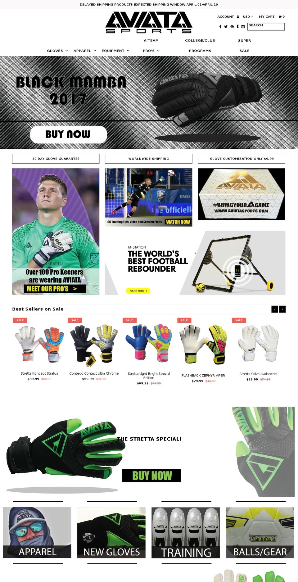 aviatasports.com shopify website screenshot