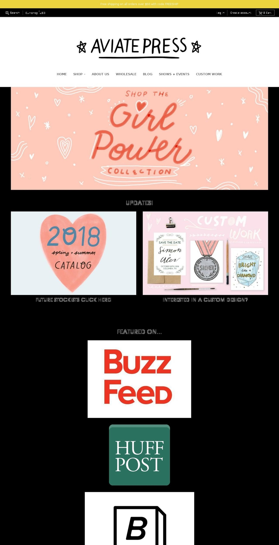 aviatepress.com shopify website screenshot