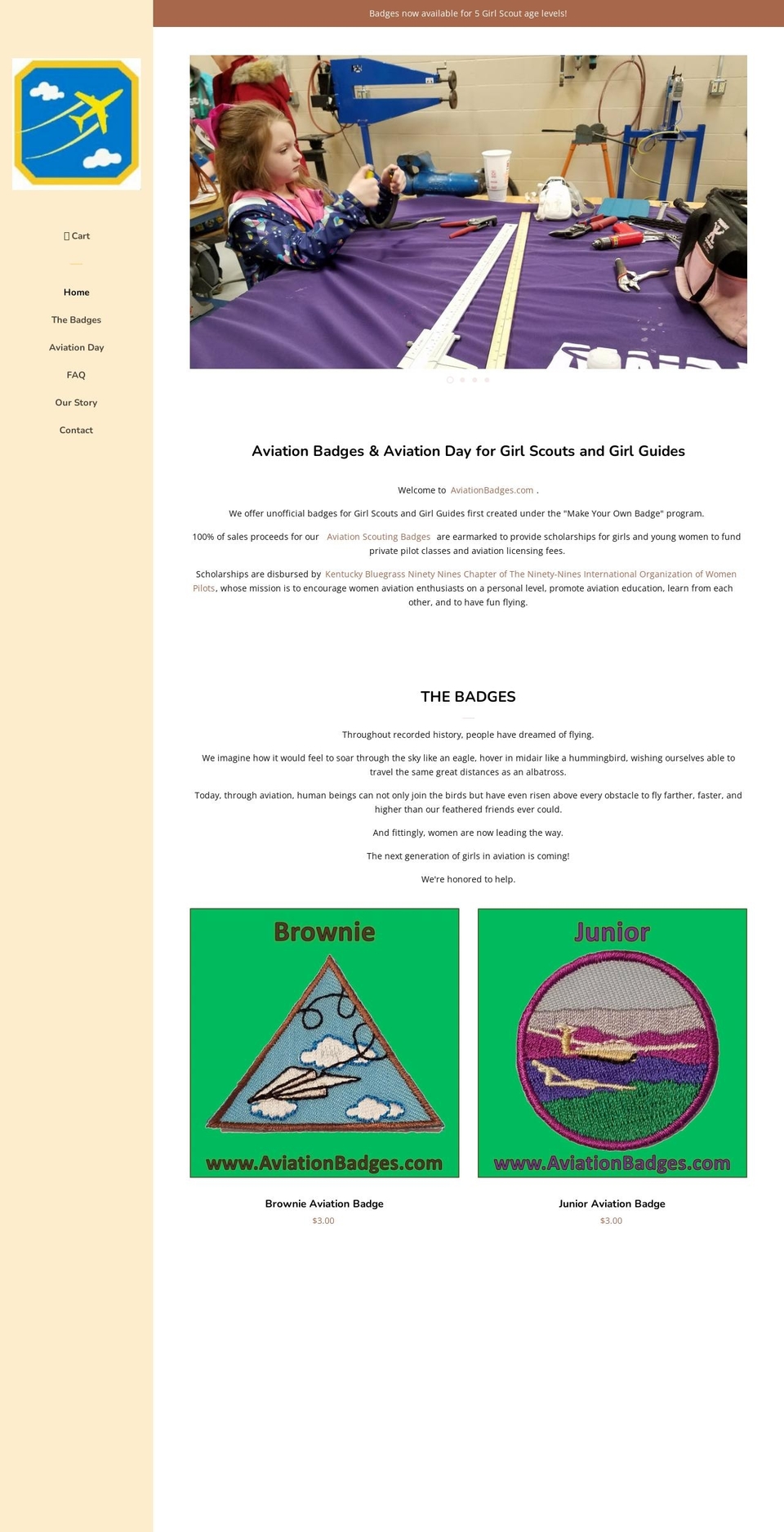 aviationbadges.com — Shopify storefront screenshot