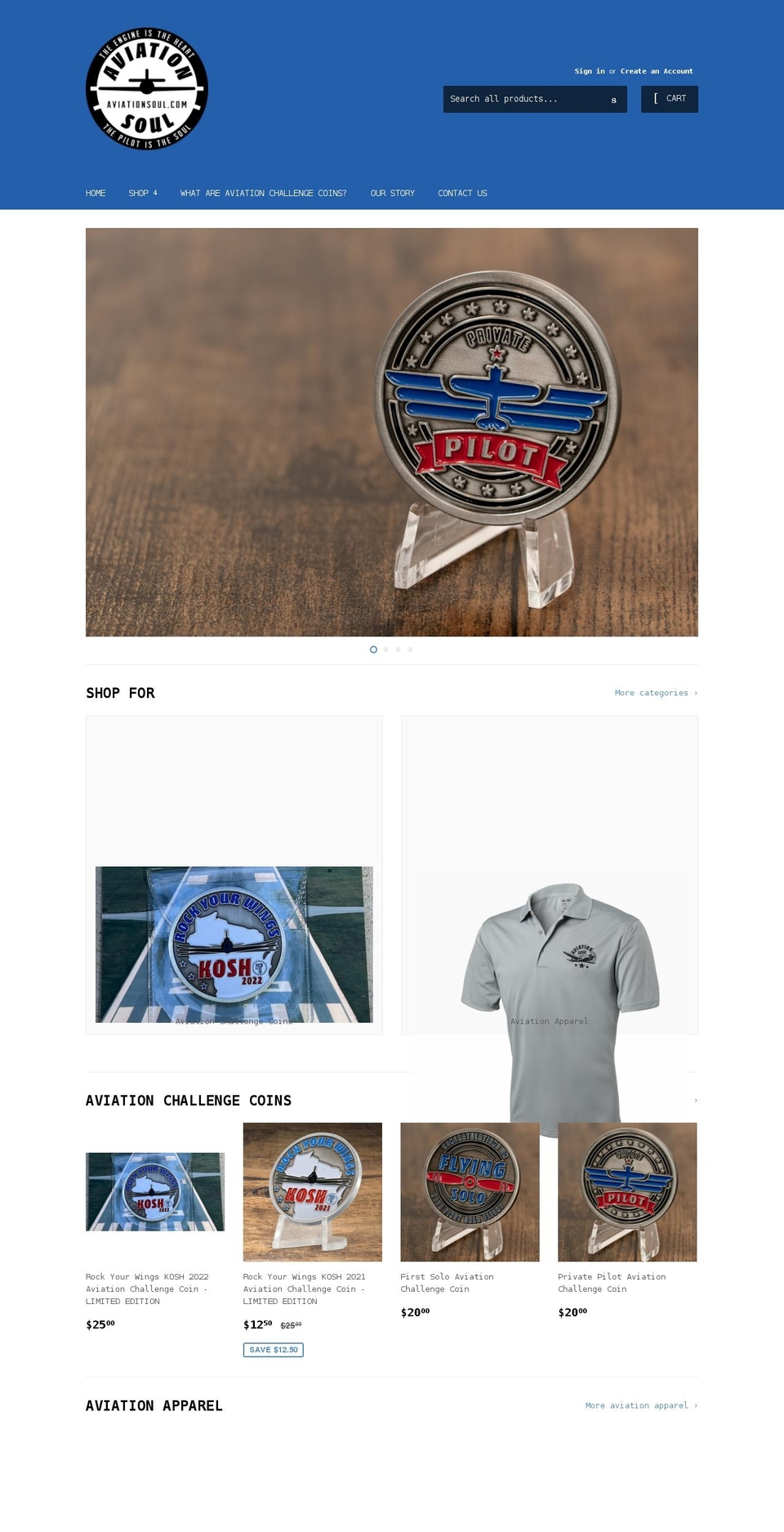 aviationsoul.com shopify website screenshot