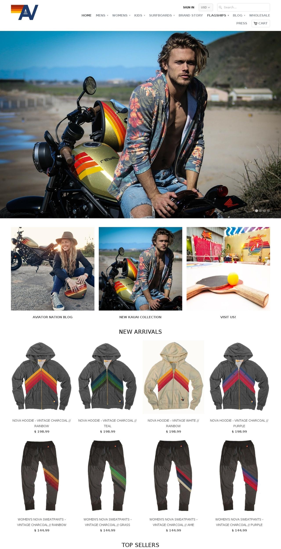 aviatornation.com shopify website screenshot