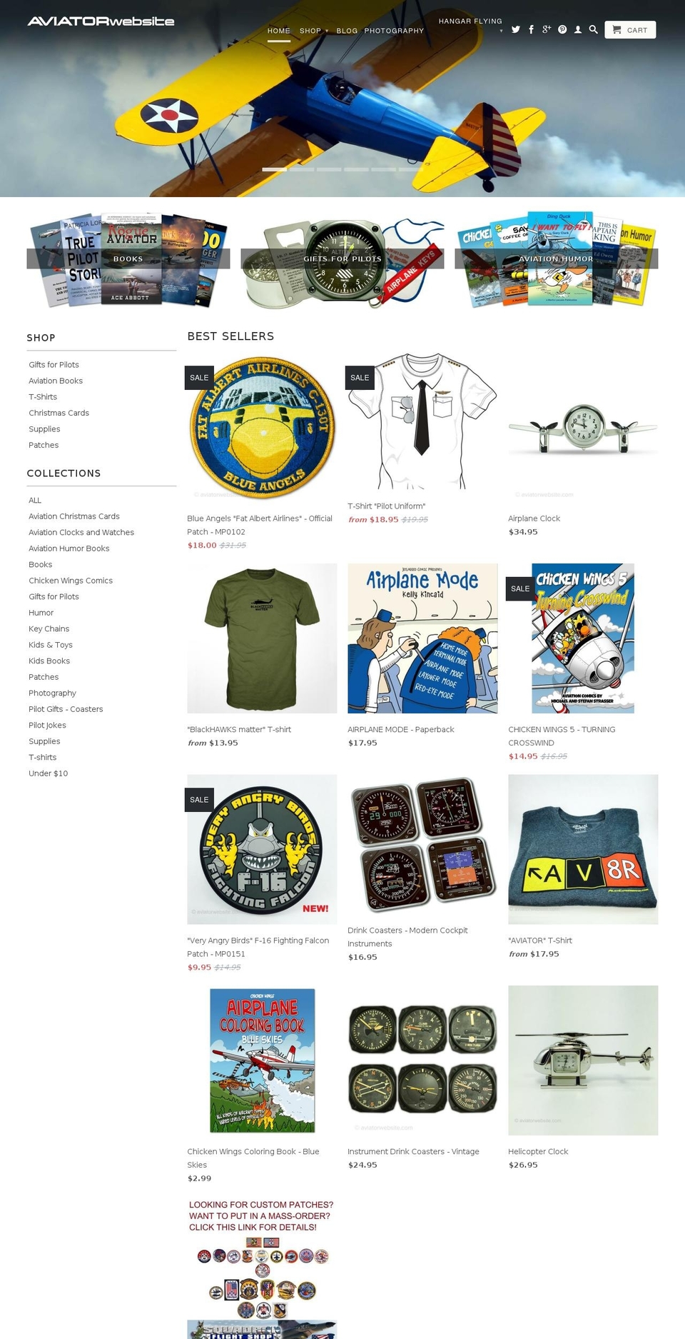 aviatorwebsite.com shopify website screenshot